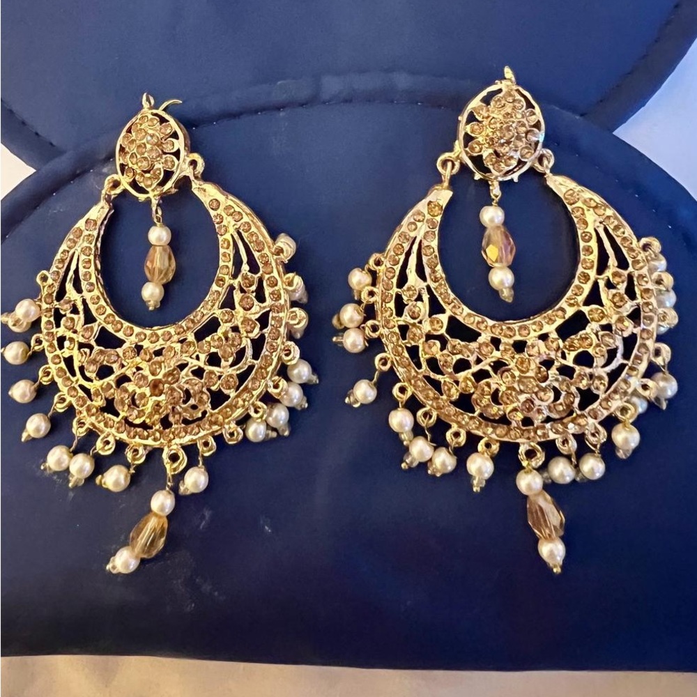 Golden earrings indian style